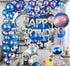 Winrayk 109PCS Outer Space Birthday Party Decoration Metallic Balloon Garland Arch Kit with Happy Birthday Galaxy Rocket Astronaut Moon Star Foil Balloons for Boy Kid Birthday Party Decoration Supply