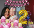 Amandir Cartoon Mouse 2nd Birthday Party Supplies, Oh Twodles Happy Birthday Banner Number 2 Pink Balloons Cartoon Mouse Cake Topper for 2nd Minie Mouse Birthday Party Favors Decorations for Girls