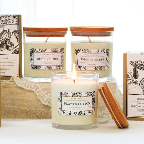 Aronica Pure Candle | Black Cherry |100% Soy Wax | Home Scented Candles | Slow Burn Candles
