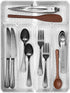 Spectrum Hexa 5-Divider Expandable Silverware Tray, Buildup-Resistant Kitchen Drawer Organizer & Utensil Holder With Locking Expandable Wings, Easy-to-Clean Modern Kitchen Storage & Cutlery Tray Clear