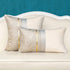 Alerfa 20 x 20 Inch Silver Gray White Geometric Striped Gold Leather Patchwork Velvet Cushion Case Luxury Modern Lumbar Throw Pillow Cover Decorative Pillow for Couch Sofa Living Room Bedroom Car