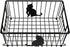 Lily's Home Cat-Themed Wire Basket, Kitchen and Desk Organizer, Cute Caddy for Cat Lovers for Kitchen, Pantry, Cabinet, Bathroom and Office (Large)