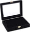 OLYCRAFT Velvet Pin Display Box Cabinet Brooch Collection Display Case with Clear Window Velvet Badges Display Box Disney, Hard Rock, Badges Collectible Pins and Medals - Black