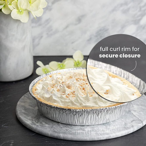 PARTY BARGAINS Round Heavy Duty Disposable Aluminum Pans. For Baking, Roasting. BBQ, Perfect in kitchen, for Takeout Food, Catering, Picnic, Camping (9 Inch no lids, 40)