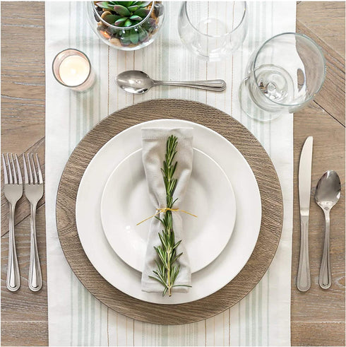 Rustic Distressed Farmhouse Faux Wood 13 in. Charger Plates in Gray Finish - Pack of 4