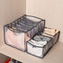 Nylon Divider Organizers Set-Olding Drawer Organizers-Jeans Compartment Storage-Mesh Clothes Storage Organizer Washable Folding Drawer Organizers (Gray, Medium+Large)
