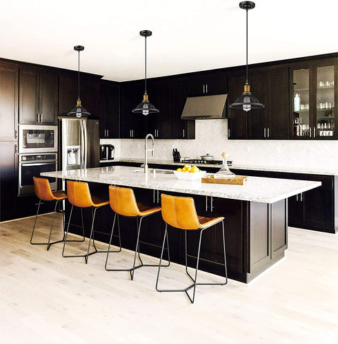 YEEHOME Industrial Pendant Light,1-Light Hanging Light Fixture, Black Metal Wire Cage Pendant for Kitchen Island, Office, Restaurants, Hotel