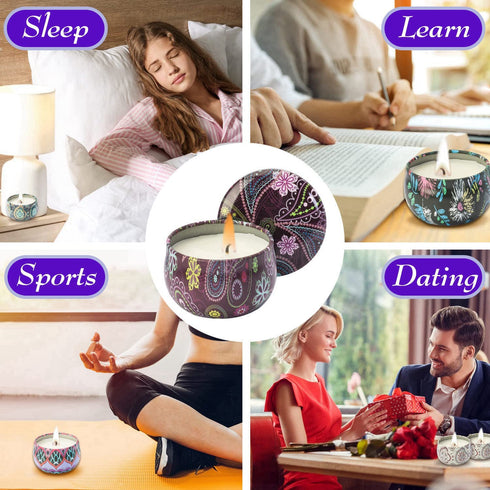 12 Scented Candles Gift Set 2.5oz Scented Candles, Natural Soy Wax Candles, Portable Travel Canned Scented Candles, Family Scented Decoration Gifts, Birthday Lover Christmas