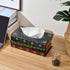 Crafted Classical Retro Wooden Antique Book Tissue Box Cover Rectangular Tissue Holder Dispenser Paper Cover Case Napkin Holder Home Decor for Bathroom Living Room Office car Kitchen (Dark Green)