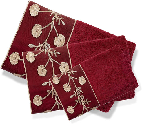 Popular Bath 970425 Ombre Rose, Towel Set 3PC, Burgundy