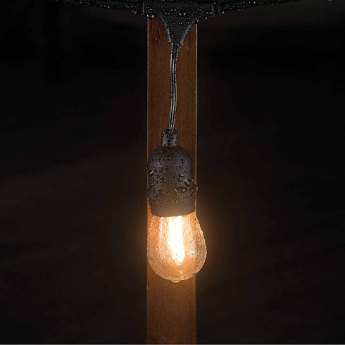 Mr Beams 2W S14 Bulb LED Weatherproof Outdoor String Lights, 24 feet, Black