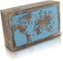 Great Birthday Gift Ideas Handmade Decorative World Map Wooden Jewelry Box Treasure Box Jewelry Organizer Keepsake Box Treasure Chest Trinket Holder Lock Box Watch Box (Blue Wash Finish)