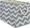 DII Polyester Container with Handles, Chevron Storage Bin, Large, Gray