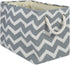 DII Polyester Container with Handles, Chevron Storage Bin, Large, Gray
