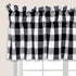 Cackleberry Home Black and White Buffalo Check Valance Curtain Woven Fabric Lined 54 Inches W x 17 Inches L
