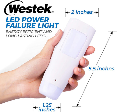 Westek Emergency Light, 2 Pack Multi-Function LED Rechargeable Flashlight, Power Failure Light and Night Light Must-Have Power Outage Lights, Ideal for Storms, Blackouts NL-PWFL AmerTac