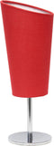 Simple Designs LT2061-RED Mini Chrome Angled Fabric Shade Table Lamp, Red