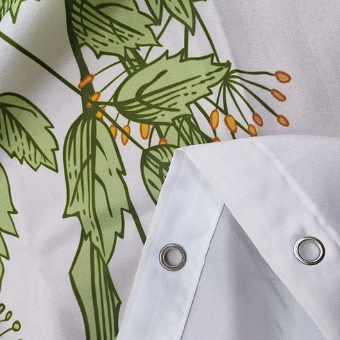 Riyidecor Fabric Wildflower Botanical Shower Curtain for Bathroom Decor 72Wx72H Inch Floral Flower Plant Herbs Green Leaves Decorative Bath Set Bathroom Accessories Polyester Waterproof 12 Pack Hooks