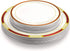 Laura Stein Designer Dinnerware Set | 32 Disposable Plastic Party Plates | Plates with Burgandy Rim & Gold Accents | Includes 16 x 10.75" Dinner Plates + 16 x 7.5? Salad Plates | Venetian