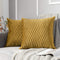 JUSPURBET Decorative Velvet Pillow Covers with Wave Striped,Pack of 2 Luxury Soft Cushion Cases for Couch Sofa Living Room,22x22 Inches,Gold
