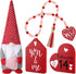 4 Pieces Valentines Day Decor Valentines Tiered Tray Decor Valentines Table Top Decor Valentines Wood Signs Valentines Gnome Wedding Signs for Happy Valentines Day Holiday Decor