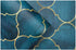 HaokHome 96034 Peel and Stick Wallpaper Graphic Trellis Sapphire Blue/Gold Removable contactpaper for Home Bathroom Decorations 17.7in x 118in