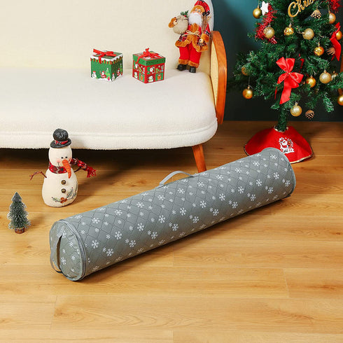 Phedrew 2Pack Thickened Wrapping Paper Storage Bag Fits Rolls Upto 40" Wrap Organizers Containers Under Bed Wrapping Paper Storage Container Organizer (2, Gray)
