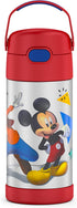 THERMOS FUNTAINER 12 Ounce Stainless Steel Vacuum Insulated Kids Straw Bottle, Mickey Mouse