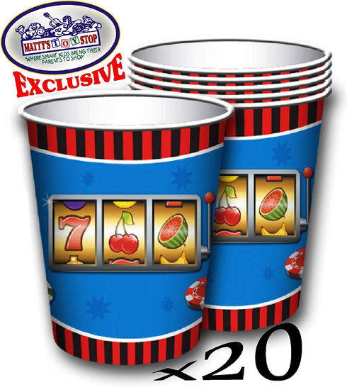 Deluxe Casino Night Theme Party Supplies Set for 20 People, Includes 20 Large Plates, 20 Small Plates, 20 Napkins, 20 Cups & 2 Table Covers - Perfect for Casino Night or Birthday (82 Pieces Total)