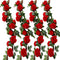 FENGRUIL Flower Garland Artificial Rose Vines,4 Pcs Fake Flowers Hanging Large Rose Vine Ivy Silk Hanging Flower for Home Garden Outdoor Ceremony Wedding Arch Floral Decor (Red)