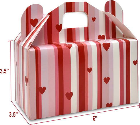Valentine™s Day Treat Boxes 48 Pack Cardboard Hearts Goody Bag Cookie Holder Classroom Crafts Supplies Party Favors 4 Designs by Gift Boutique Measures: 6.2 x 3.5 x 3.5 Inches