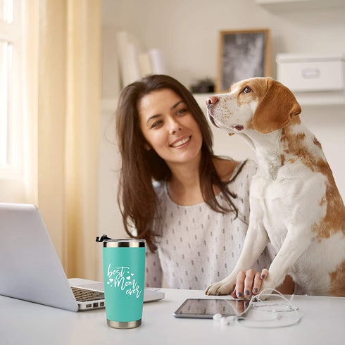 Best Mom Ever-Gift for Mom for Mothers' Day, Birthday, Christmas, From Child, Daughter, Son, Husband-20 Ounce Stainless Steel Tumbler With Spill Proof Lid, Stainless Steel Straw And Cleaning Tool