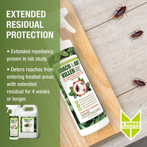 EcoVenger Roach & Ant Killer, Kills on Contact, Extended 4-Week Deterrence, Kills Ants & Other Indoor&Outdoor Crawling Insects, Natural & Non-Toxic, Pleasant Botanical Scent, Safe for Children & Pets