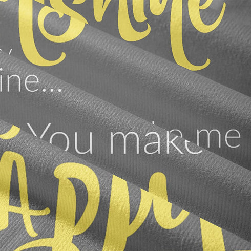 Emvency Set of 4 Throw Pillow Covers You are My Sunshine Yellow Gray with Words Decorative Pillow Cases Home Decor Square 16x16 Inches Pillowcases