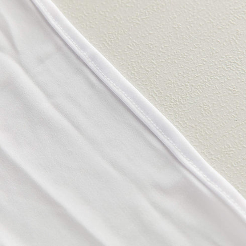 Gelozed 6ft Stretch Spandex Table Cover for Standard Folding Tables - Universal Rectangular Fitted Tablecloth Protector for Wedding ?White, 6FT?