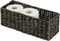mDesign Natural Woven Seagrass Bathroom Toliet Roll Holder Storage Organizer Basket Bin; Use on Bathroom Countertop, Toilet Tank Top - Holds 3 Rolls of Toilet Paper - Black Wash