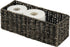 mDesign Natural Woven Seagrass Bathroom Toliet Roll Holder Storage Organizer Basket Bin; Use on Bathroom Countertop, Toilet Tank Top - Holds 3 Rolls of Toilet Paper - Black Wash