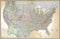 24x36 United States, USA US Executive Wall Map Poster Mural (24x36 Laminated)