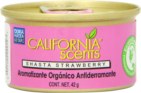 California Scents Spillproof Organic Air Freshener, Shasta Strawberry, 1.5 Ounce Canister (Pack of 4)