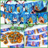 Birthday Party Decorations, 85 Pcs Party Supplies - Backdrop, Banner, Balloon, Cupcake Toppers, Stickers for Anime Themed Party