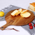 Silkceram Acacia Wood Pizza Peel, Round 12 Inch Wooden Cutting Boards, Cheese Paddle Board, Bread and Crackers Platter Serving Board 16"x12"x0.5"