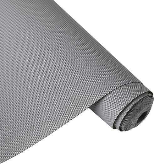 Bloss Shelf Liner, Non Adhesive Kitchen Cabinet Liners, Washable Refrigerator Liners with Waterproof Fridge Liner Drawer Mat for Cupboard, Pantry Shelves, Bathroom - Grey,12x177 Inch