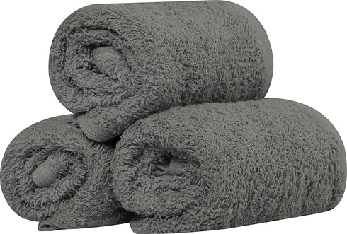 Utopia Towels Cotton Grey Washcloths Set - Pack of 24 - 100% Ring Spun Cotton, Premium Quality Flannel Face Cloths, Highly Absorbent and Soft Feel Fingertip Towels
