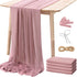 Netany 4PCS Dusty Rose Chiffon Table Runner 29x120 Inches, Romantic Sheer Fabric for Wedding Decorations, Baby Shower and Birthday Party Cake Table Decorations