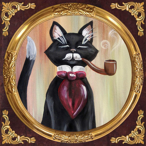 DWK Victorian Cat Drink Absorbent Coasters | 4 Piece Cork Coaster Set | Cat Presents for Cat Lovers | Cute Retro Coasters Coffee Bar Accessories - 4"