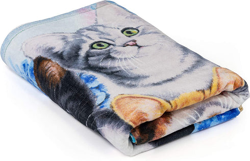 Kitten Collage Super Soft Plush Cotton Beach Bath Pool Towel by Jenny Newland