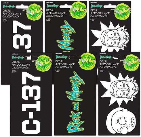 Rick and Morty Decal Set -- Bundle Includes 3 Premium Rick and Morty Stickers Room Decor, Car, Laptop (Rick and Morty Merchandise)