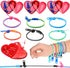 35 Pack Valentine Friendship Bracelet Zipper Sensory Bracelet Fidget Toys Valentines Day Pre Filled Hearts with Valentine Cards for Valentines, Birthday, Goodie Bags, Pinata Filler, Classroom Rewards