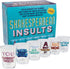 Shakespearean Insults - 6 Piece Shot Glass Set of Shakespeare Quotes - Comes in a Colorful Gift Box