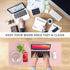 AFRITEE Desk Pad Protector Mat - Dual Side PU Leather Desk Mat Large Mouse Pad Waterproof Desk Organizers Office Home Table Decor Gaming Writing Mat Smooth (Rose Pink/Silver, 35.4" x 17")